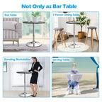 Costway Table de Bar Bistro Ronde 6 pièces Hauteur Réglable Pivotant à 360 Degrés Blanc/Noir
