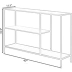 Table console Fabulaxe moderne en métal avec étagères ouvertes, pour salle à manger, entrée et couloir, noire