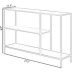 Table console Fabulaxe moderne en métal avec étagères ouvertes, pour salle à manger, entrée et couloir, noire