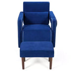 Fauteuil de salon individuel moderne Costway en molleton berbère avec ottoman et coussin lombaire Rouge/Bleu/Noir/Vert/Orange
