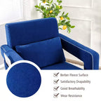 Fauteuil de salon individuel moderne Costway en molleton berbère avec ottoman et coussin lombaire Rouge/Bleu/Noir/Vert/Orange