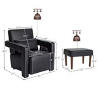 Fauteuil de salon individuel moderne Costway en molleton berbère avec ottoman et coussin lombaire Rouge/Bleu/Noir/Vert/Orange