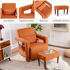 Fauteuil de salon individuel moderne Costway en molleton berbère avec ottoman et coussin lombaire Rouge/Bleu/Noir/Vert/Orange