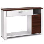 Costway 48'' Console Sofa Table with Drawer Height Adjust Cabinet Entryway Furniture