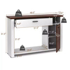 Costway Table console de 48 pouces avec tiroir Meuble d'entrée avec meuble à hauteur réglable