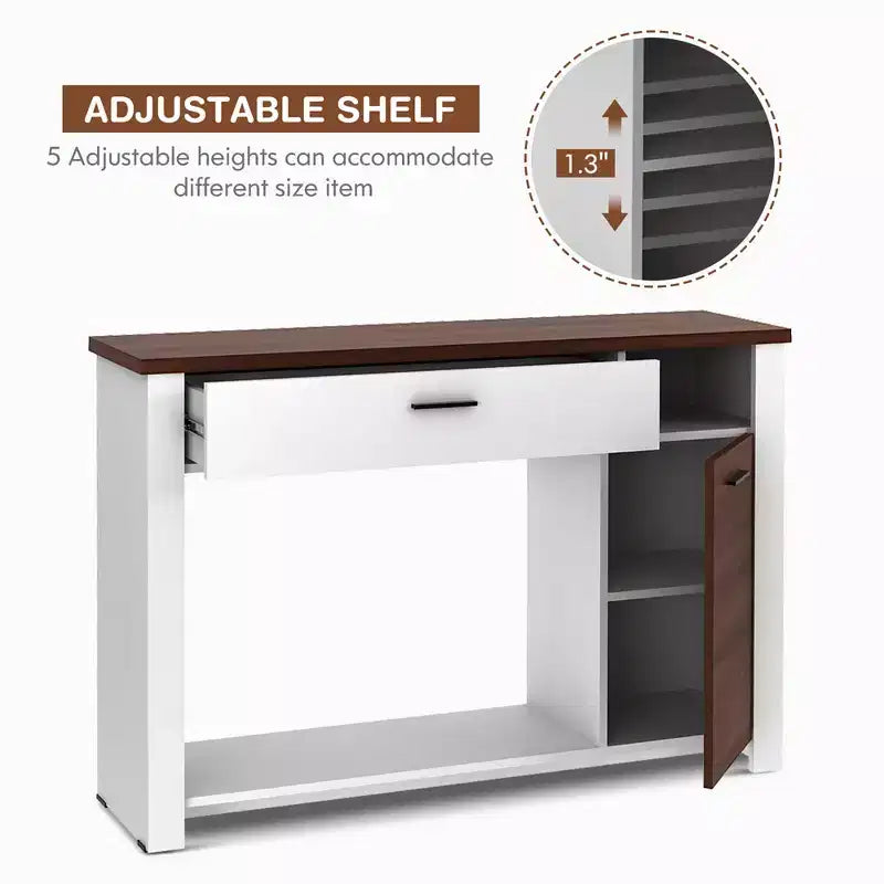 Costway Table console de 48 pouces avec tiroir Meuble d'entrée avec meuble à hauteur réglable