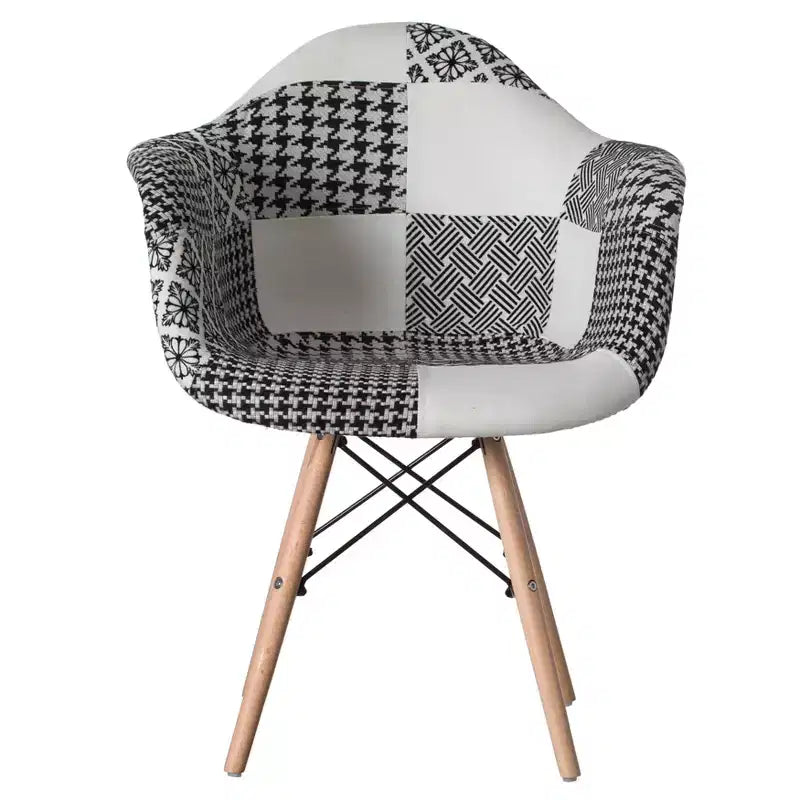 Fauteuil tapissé style moderne du milieu du siècle Fabulaxe avec pieds en bois de hêtre