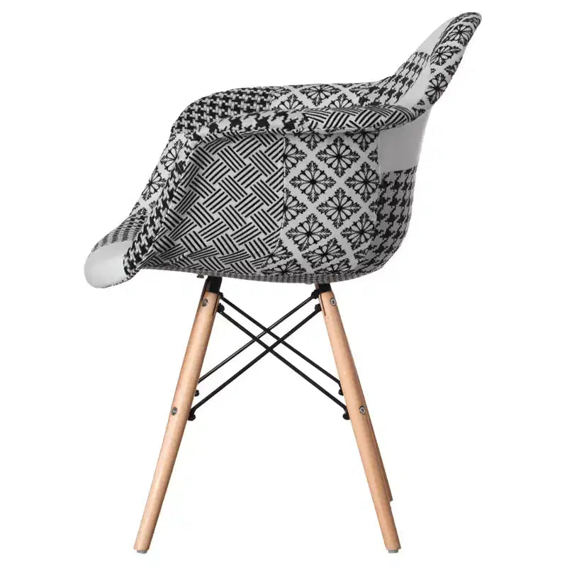 Fauteuil tapissé style moderne du milieu du siècle Fabulaxe avec pieds en bois de hêtre