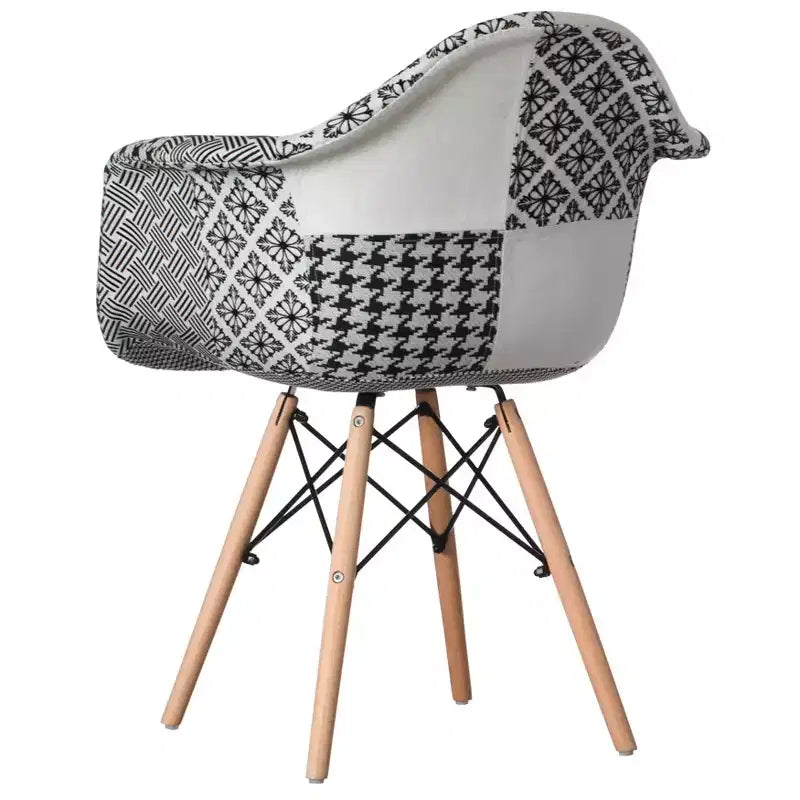 Fauteuil tapissé style moderne du milieu du siècle Fabulaxe avec pieds en bois de hêtre