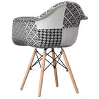 Fauteuil tapissé style moderne du milieu du siècle Fabulaxe avec pieds en bois de hêtre
