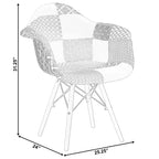 Fauteuil tapissé style moderne du milieu du siècle Fabulaxe avec pieds en bois de hêtre