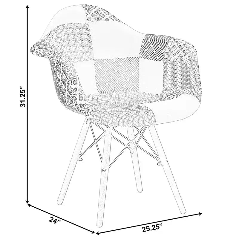 Fauteuil tapissé style moderne du milieu du siècle Fabulaxe avec pieds en bois de hêtre