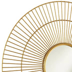 Newhill Designs Conelli Miroir mural décoratif rond, cadre en métal feuille d'or chaud moderne, 85,7 cm de large pour salle de bain, chambre, salon, bureau