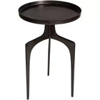 Uttermost Industrial Bronze Aluminum Round Accent Table 16 Wide Brown Curved Legs for Living Room Bedroom Bedside Entryway House