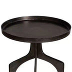 Table d'appoint ronde Uttermost Industrial en aluminium bronze, 40,6 cm de large, pieds incurvés marron pour salon, chambre, chevet, entrée, maison