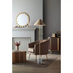 Fauteuil capitonné en velours marron 55 Downing Street 55 Downing Leighton 35 3/4 de large