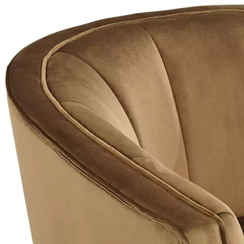 Fauteuil capitonné en velours marron 55 Downing Street 55 Downing Leighton 35 3/4 de large