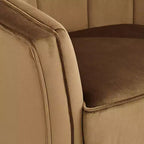 Fauteuil capitonné en velours marron 55 Downing Street 55 Downing Leighton 35 3/4 de large