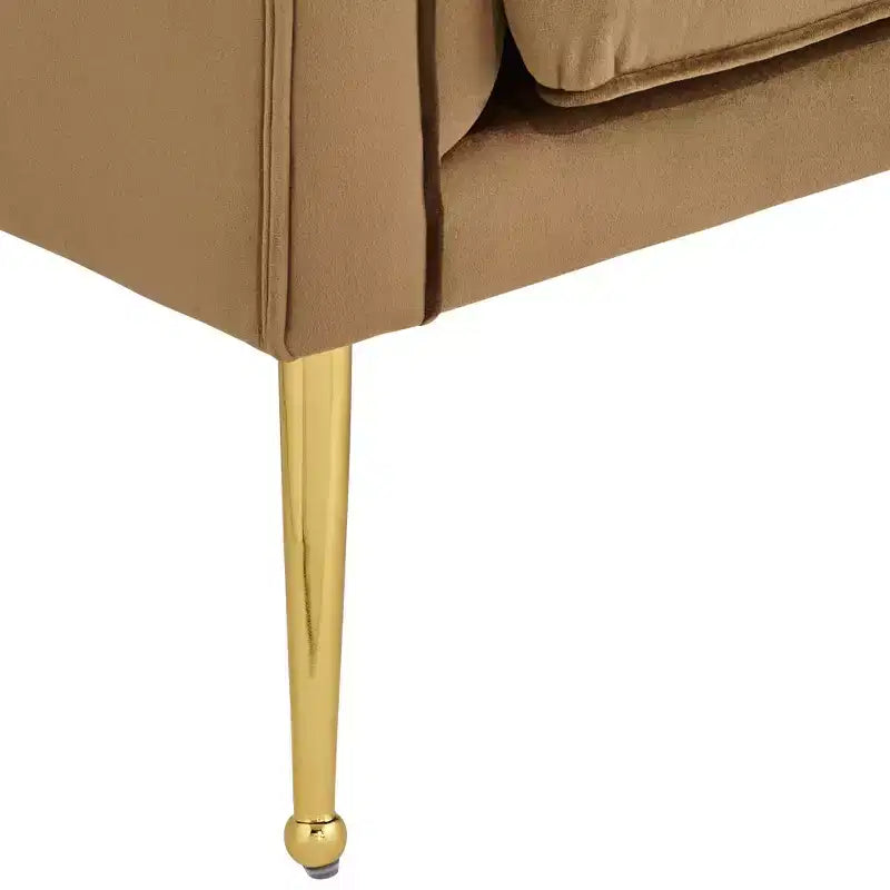 Fauteuil capitonné en velours marron 55 Downing Street 55 Downing Leighton 35 3/4 de large