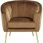 Fauteuil capitonné en velours marron 55 Downing Street 55 Downing Leighton 35 3/4 de large