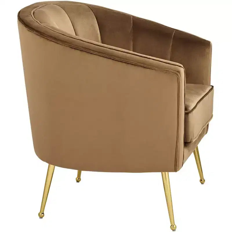 Fauteuil capitonné en velours marron 55 Downing Street 55 Downing Leighton 35 3/4 de large