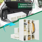 Costway Penderie Portable Armoire de Rangement Pliable avec 8 Cubes et Tiges de Suspension