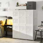 Costway Penderie Portable Armoire de Rangement Pliable avec 8 Cubes et Tiges de Suspension