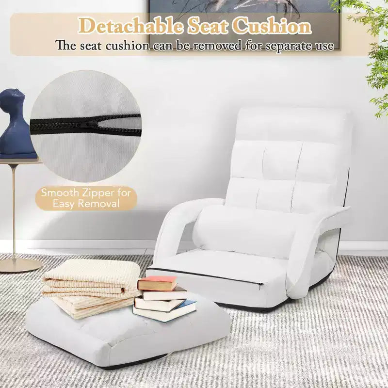 Fauteuil pliable Costway avec dossier réglable sur 6 positions et coussin d'assise amovible