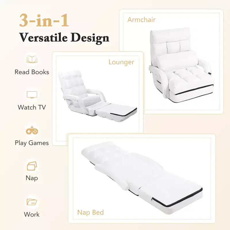 Fauteuil pliable Costway avec dossier réglable sur 6 positions et coussin d'assise amovible