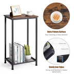 Costway Lot de 2 tables d'appoint industrielles à 2 niveaux avec étagère en maille