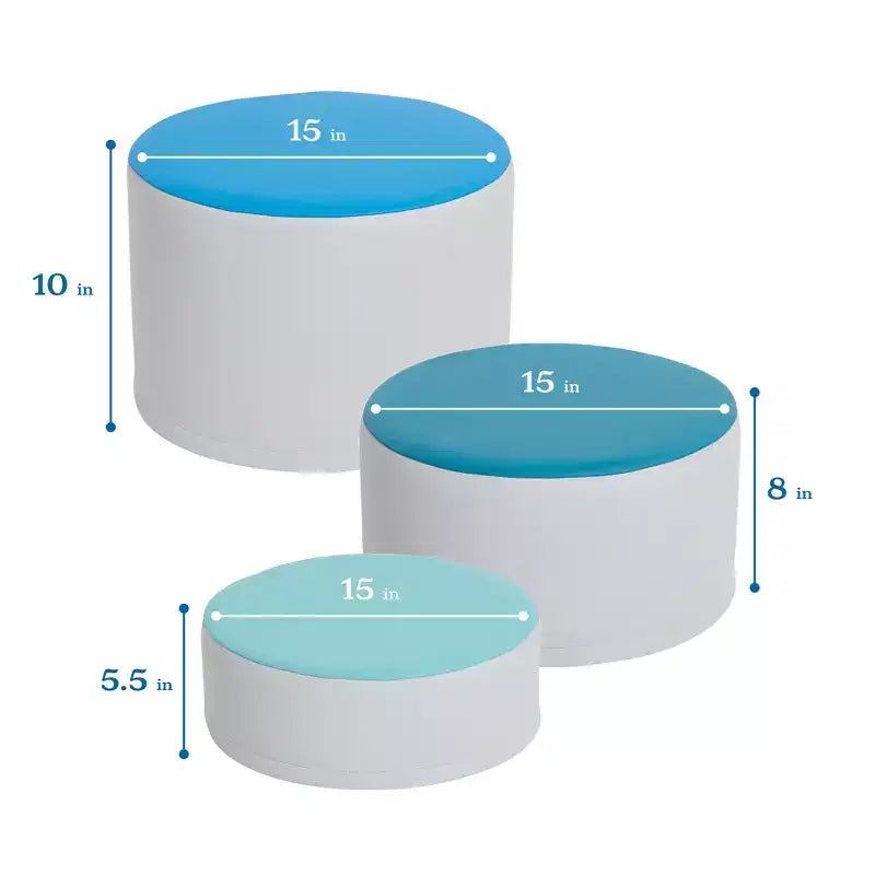 Lot de 3 poufs souches colorés SoftZone