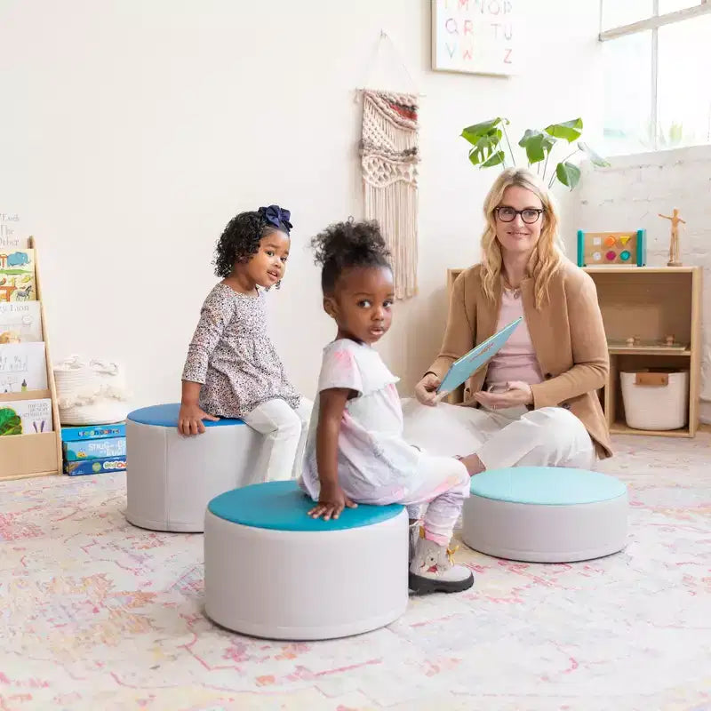 Lot de 3 poufs souches colorés SoftZone