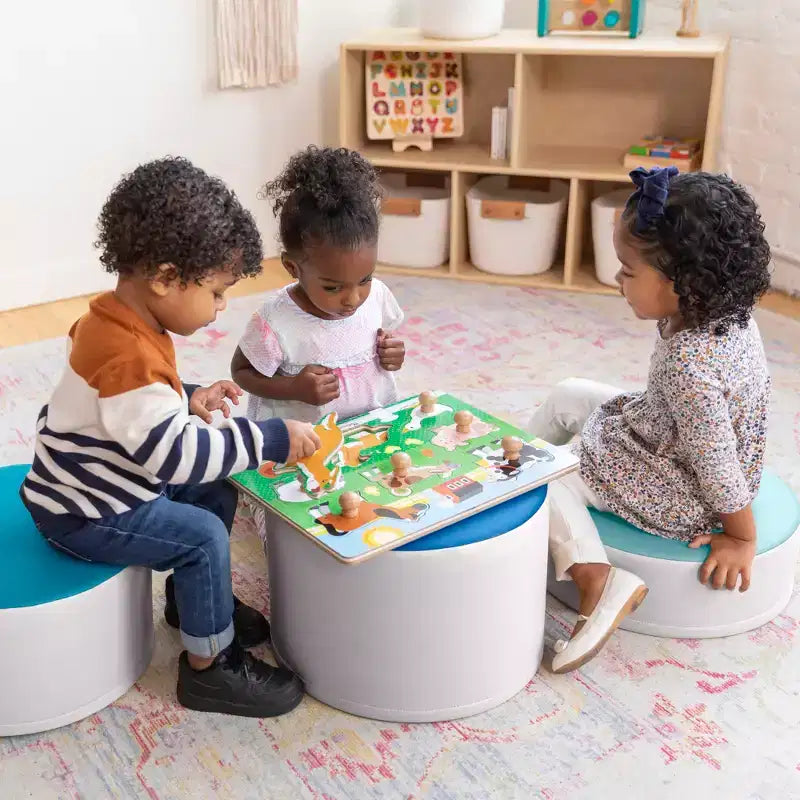 Lot de 3 poufs souches colorés SoftZone