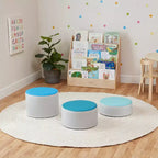 Lot de 3 poufs souches colorés SoftZone