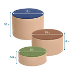 Lot de 3 poufs souches colorés SoftZone