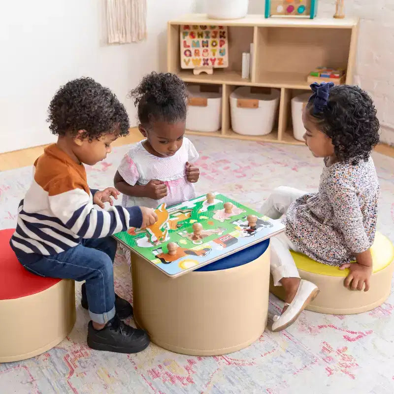 Lot de 3 poufs souches colorés SoftZone