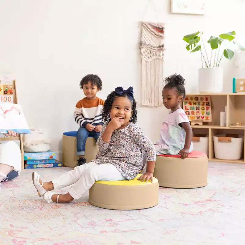Lot de 3 poufs souches colorés SoftZone