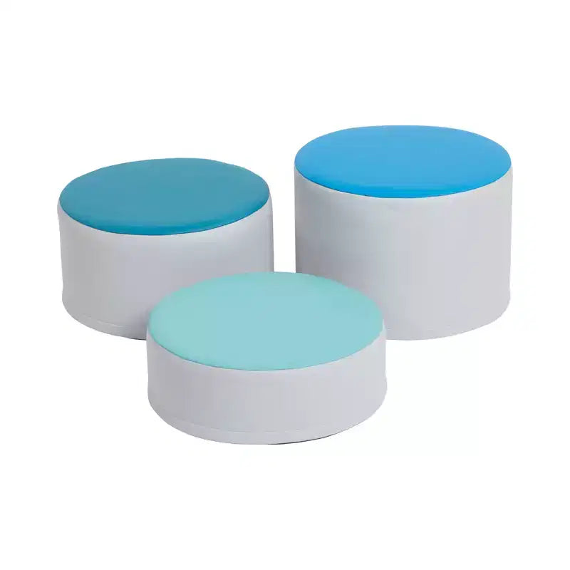 Lot de 3 poufs souches colorés SoftZone