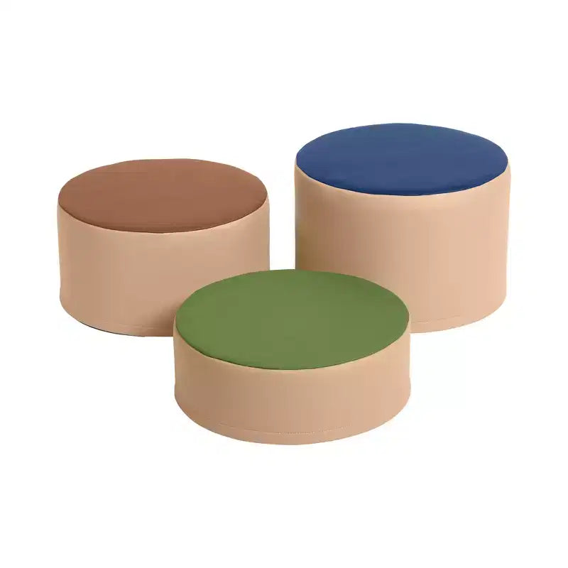 Lot de 3 poufs souches colorés SoftZone