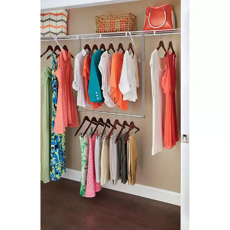 Tige de rangement double Closetmaid à hauteur réglable pour placard, nickel