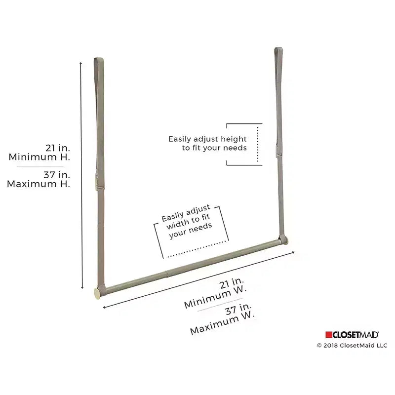 Tige de rangement double Closetmaid à hauteur réglable pour placard, nickel