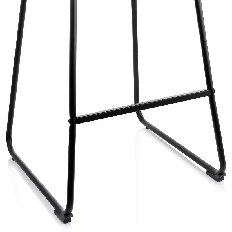Chaise de bar capitonnée en velours Elama, lot de 2, bleue avec pieds en métal