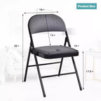 Costway Lot de 4 chaises pliantes en tissu rembourré, assise capitonnée, cadre en métal, pour maison/bureau