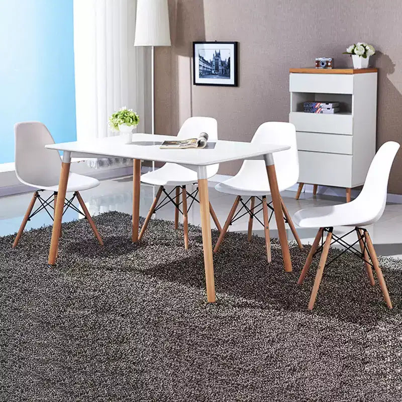 COSTWAY Lot de 4 chaises de salle à manger style moderne du milieu du siècle Pieds en bois