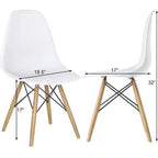 COSTWAY Lot de 4 chaises de salle à manger style moderne du milieu du siècle Pieds en bois