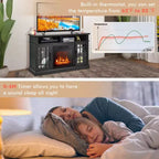 Meuble TV cheminée Costway 48" avec foyer électrique 1400W pour téléviseurs jusqu'à 50 pouces Blanc / Naturel / Noir