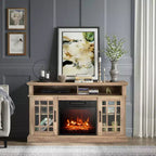 Meuble TV cheminée Costway 48" avec foyer électrique 1400W pour téléviseurs jusqu'à 50 pouces Blanc / Naturel / Noir