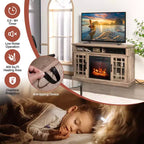 Meuble TV cheminée Costway 48" avec foyer électrique 1400W pour téléviseurs jusqu'à 50 pouces Blanc / Naturel / Noir