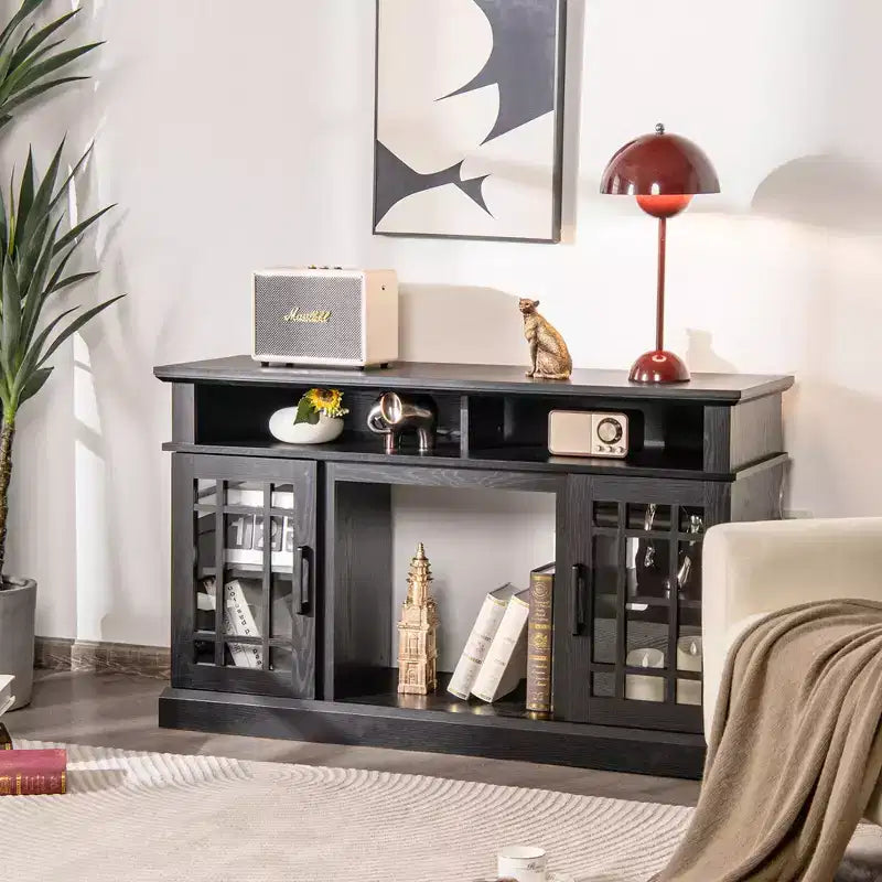 Meuble TV cheminée Costway 48" avec foyer électrique 1400W pour téléviseurs jusqu'à 50 pouces Blanc / Naturel / Noir