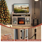 Meuble TV cheminée Costway 48" avec foyer électrique 1400W pour téléviseurs jusqu'à 50 pouces Blanc / Naturel / Noir